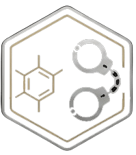 icon of handcuffs and a chemical molecule representing a drug crimes lawyer in Clinton, TN