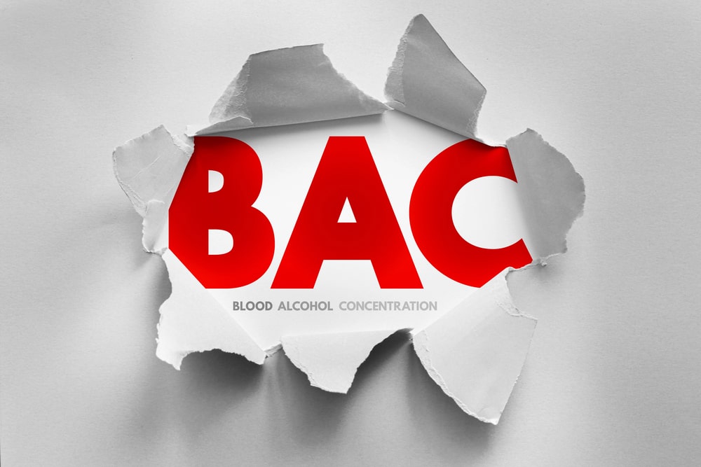 Image is of a BAC graphic showing blood alcohol concentration through torn paper, concept of Clinton underage lawyer for DUI testing issues.