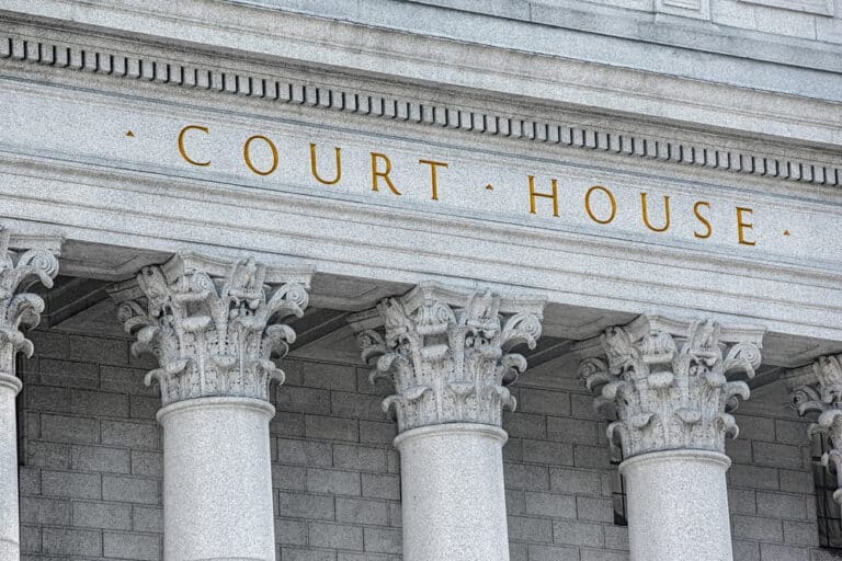 Image is of a courthouse exterior, representing where proceedings in a Tennessee drug case can take place.